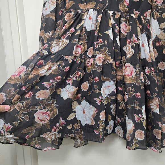 Bardot Reign Floral Long Sleeve Minidress Size S Fall Homecoming Party Wedding - Picture 9 of 12